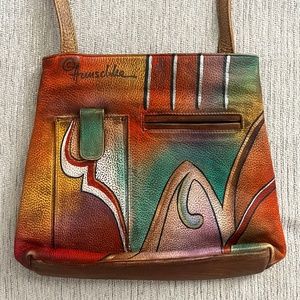 Anuschka Hand Painted Crossbody Leather Bag